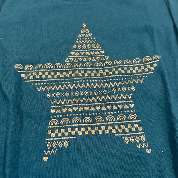 Cat & Jack Girls long sleeve teal star design shirt size 3t - Picture 2 of 3